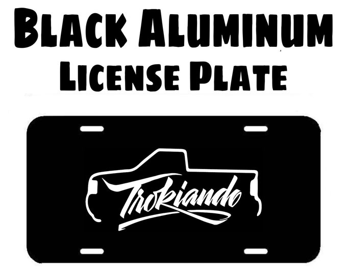 Trokiando Black Aluminum License Plate