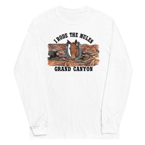 Grand Canyon Mule Ride Longsleeve Shirt - Color on White Shirt