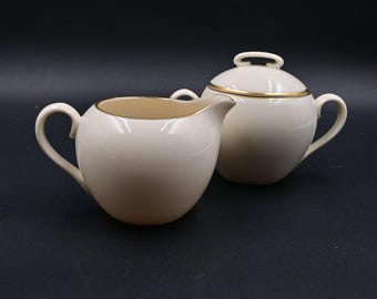 Lenox Olympia Cream and Sugar Gold Trim Vintage Set Of 2