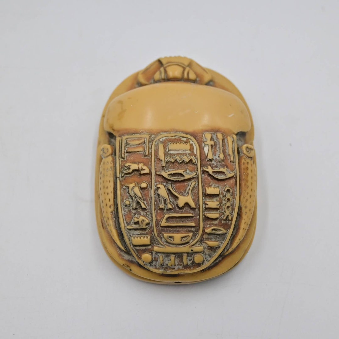 Vintage Egyptian Replica Scarab Paperweight - Etsy