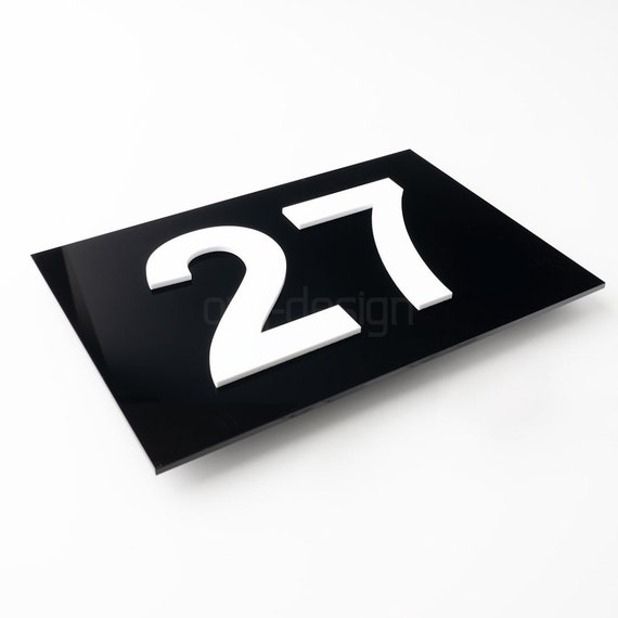 Hausnummer Türnummer Zahlen Ziffer Acrylglas Plexiglas Schwarz