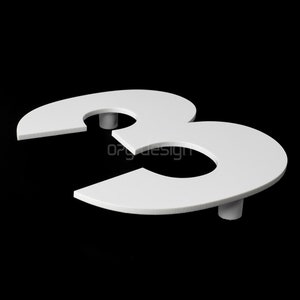 House number high gloss white numbers letters door number mailbox 3 mm, font #1