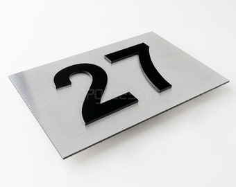 Hausnummer Edelstahl Zahlen Buchstaben Türnummer Hausnummerschild 3d design mode Schwarz