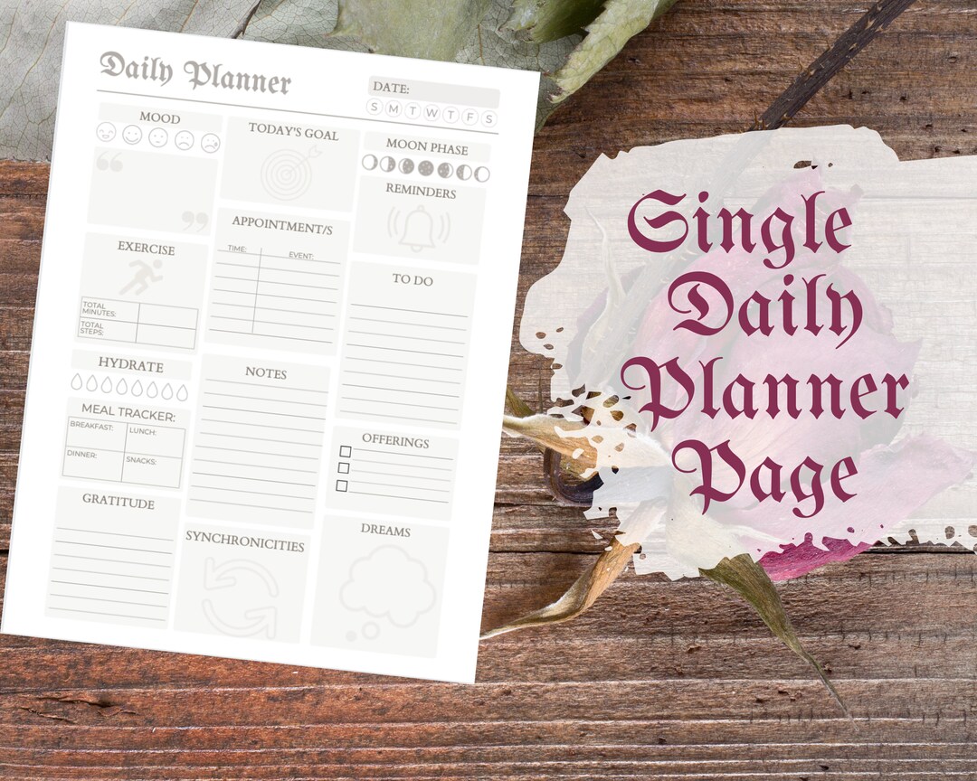 Witchy Daily Printable Planner Page, Pagan Planner, Witch Planner ...