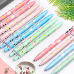Stylo gel sakura cherry blossom black ink press