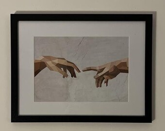 Framed wall art  'The Creation of Adam' by Michelangelo sticker picture gift