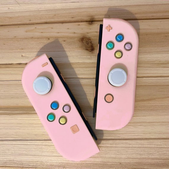 Custom Nintendo Switch Joy-con Controllers Pink With Black Buttons 