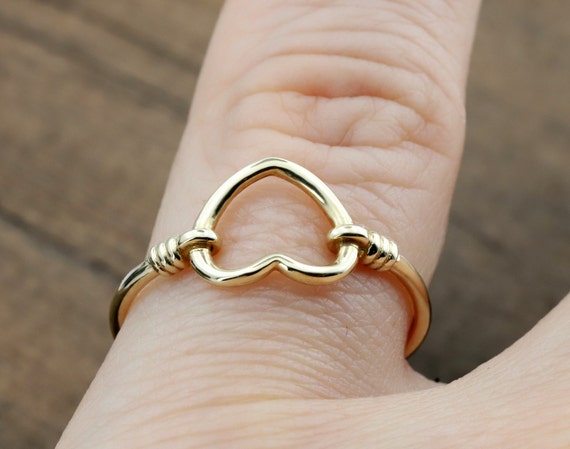 Tiny Heart Ring, Dainty Stackable Rings, Gold Minimal Rings Sterling Silver / 5