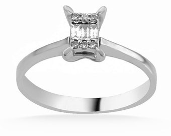 Solitaire Diamond Ring/Engagement Diamond Ring/Promise Diamond Ring/18K/White Gold/Rose Gold/Yellow Gold