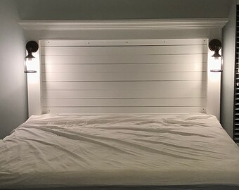 Rustic Headboard With Lights Etsy