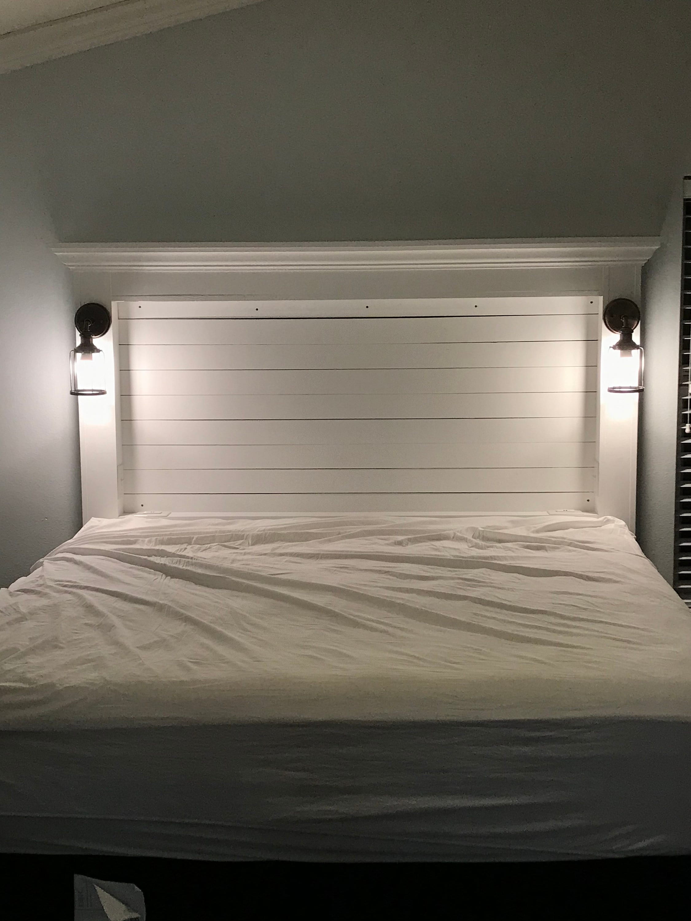 Headboard with Lights and Charging White Satin Etsy