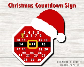 Christmas Countdown Svg, Christmas Laser Countdown, Christmas Sign svg, Glowforge Christmas Countdown, Glowforge Svg, Laser Cut File