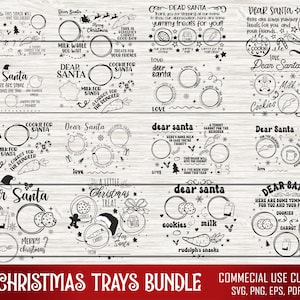 Caro pacchetto Svg di Santa Tray, Santa Tray SVG, Vassoio di Natale in formato SVG, Santa Plate in formato SVG, Biscotti per Babbo Natale, Santa Tray SVG File laser a tavola rotonda