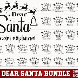 30 Caro Babbo Natale SVG Bundle, Caro Babbo Natale SVG, Divertente camicia di Natale SVG, Divertenti bambini Natale SVG, Clipart di Natale, File SVG di Natale