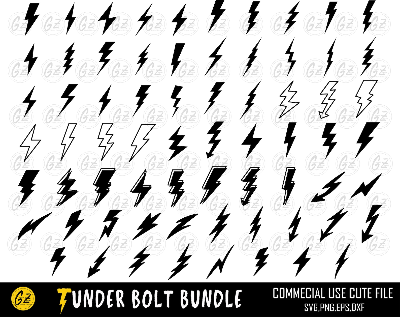 Thunder SVG Bundle Lightning Svg Thunder Svg Flash Svg - Etsy