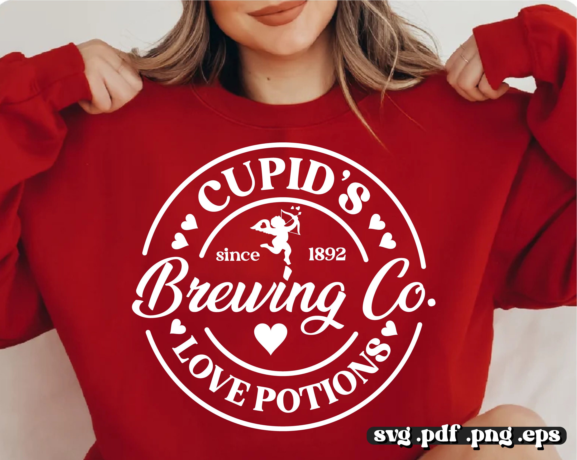 Cupid's Brewing Co SVG PNG PDF Funny Valentine Svg Hello - Etsy