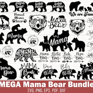 150+ Mama Bear SVG Png, Bear Mama SVG, Mama Baby Bear SVG, Mom Life SVG, Fête des Mères SVG, Mom SVG Files, Mom Sayings SVG, Bear Clipart