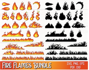 Feuer Bundle SVG, Feuerball svg, Feuer svg, Flammen svg, Flamme svg, Feuer Clipart, Feuer Vektor, Feuer Silhouette, Feuer Cricut, Feuer geschnitten Datei, dxf