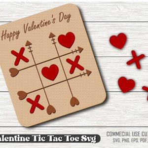 Valentine Tic Tac Toe SVG File, Valentine Game File SVG, Tic Tac Toe ...