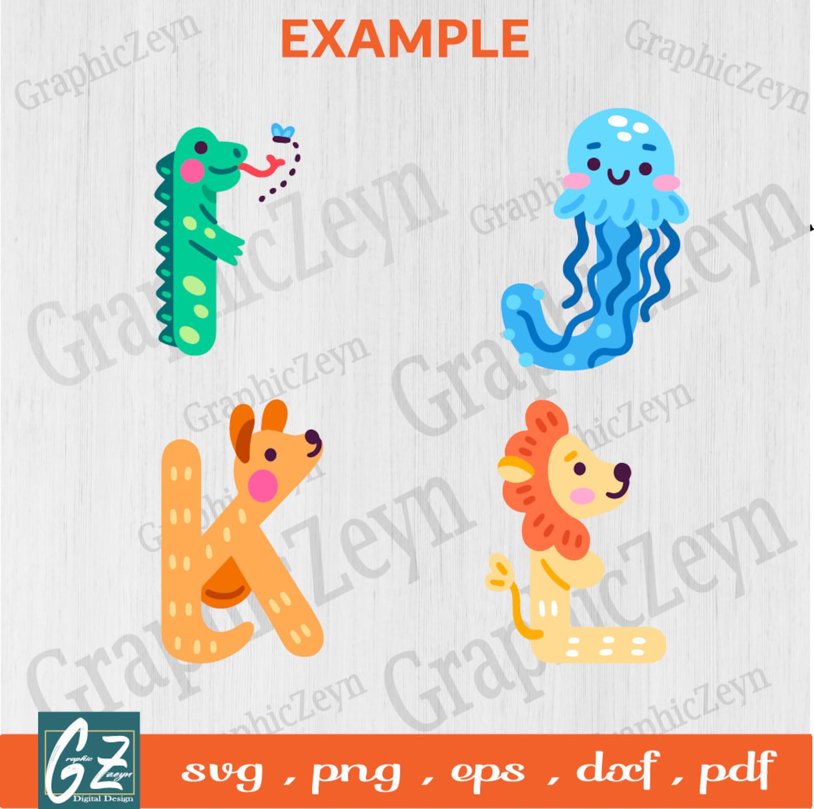 Cute Animals Alphabet Svg Animal Alphabet Bundle Svg AZ Etsy