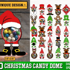 Christmas Candy Dome Svg Bundle, Candy Ornament SVG, Chocolate Holder svg, Candy Dome Svg, Candy Ornaments SVG, Christmas Candy holder, Xmas