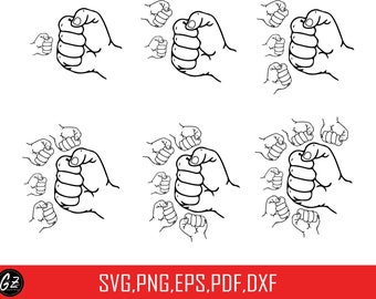 Father's Day Fist Bump Set, Father's Day Design, Baby Toddler Kid Dad Fist Bump SVG, customized name,Digital download Cut files, Family SVG