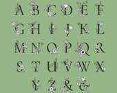 Rose Floral Alphabet SVG PNG, Flower Monogram Frame Alphabet, Floral Letters SVG, Flower Letters, Monogram Name Svg, Cut File for Cricut