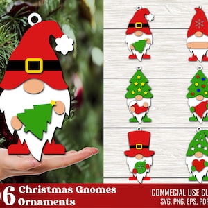 Paquete SVG de gnomo de Navidad, decoración de Navidad, adornos de gnomo de Navidad Svg, signo de gnomos, patrones de gnomo de madera, Glowforge Svg, CriCut, Dxf