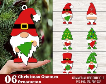 Christmas Gnome SVG Bundle, Christmas Decor, Christmas Gnome Ornaments Svg, Gnomes Sign, Wooden Gnome patterns, Glowforge Svg, CriCut, Dxf
