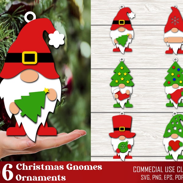 Christmas Gnome SVG Bundle, Christmas Decor, Christmas Gnome Ornaments Svg, Gnomes Sign, Wooden Gnome patterns, Glowforge Svg, CriCut, Dxf