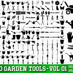 Tuingereedschap SVG bundel, tuingereedschap PNG bundel vol 1, tuingereedschap clipart, tuingereedschap silhouet, tuingereedschap SVG gesneden bestanden voor Cricut