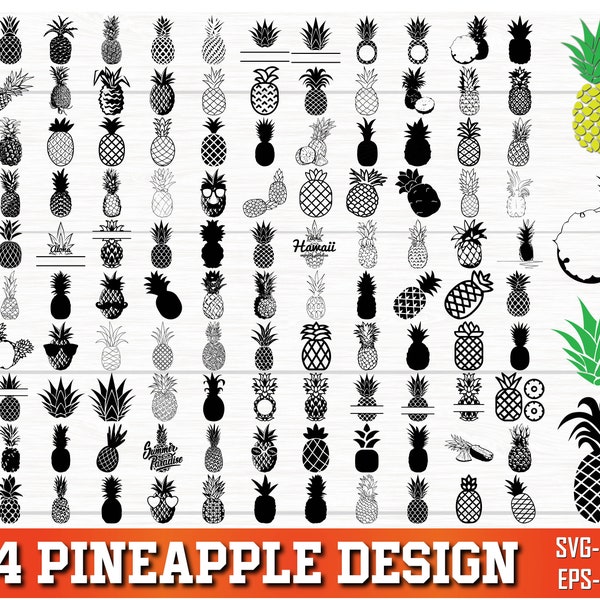 Ananas SVG Bundle, Ananas PNG Bundle, Ananas Clipart, Obst SVG, Ananas SVG geschnitten Dateien für Cricut, Ananas Silhouette
