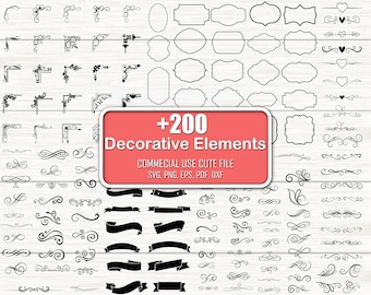 135+ Decorative Elements SVG, Ornaments Svg, Flourishes SVG, Swirls SVG ...