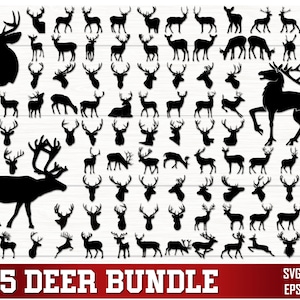 Hirsch SVG-Bundle, Hirsch PNG-Bundle, Hirsch Clipart, Weihnachten Hirsch svg, Rentier svg, Hirsch Silhouette svg, Hirschkopf svg, Hirsch geschnitten Datei Cricut