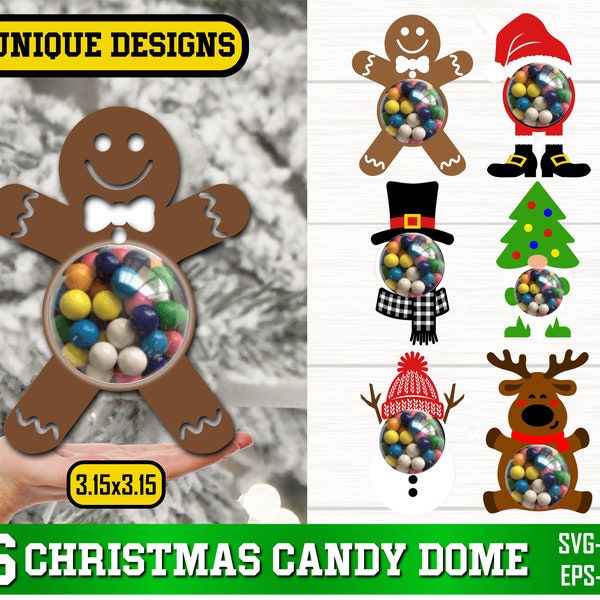 Christmas Candy Dome Svg Bundle, Candy Ornament SVG, Chocolate Holder svg, Candy Dome Svg, Candy Ornaments SVG, Christmas Candy holder