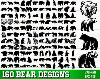 Ours SVG Bundle, Ours PNG Bundle, Ours Clipart, Ours Silhouette, Ours SVG Cut File pour Cricut, Bear Head svg, Mama Bear Svg, Family Bear Svg