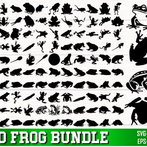 Bundle SVG grenouille, grenouille PNG Bundle, clipart grenouille, crapaud svg, Silhouette de grenouille, grenouille SVG coupe fichiers pour Cricut, rainette Svg, Svg Animal