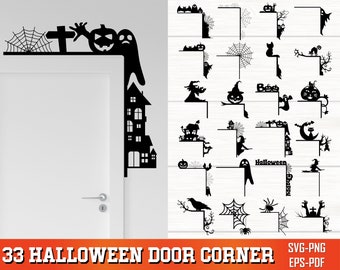 Halloween Door Corner Svg, Halloween Door Trim svg, Spooky House Svg, Halloween Home Decor, Halloween Door Hanger svg, Glowforge Halloween