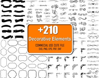 135+ Decorative Elements SVG, Ornaments Svg, Flourishes SVG, Swirls SVG ...