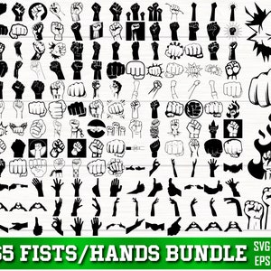 Fist SVG Bundle, Fist PNG Bundle, Fist Clipart, Fist Silhouette, Fist SVG Cut Files for Cricut, Hand svg, Hands Sign Svg, Bump fist Svg image 1