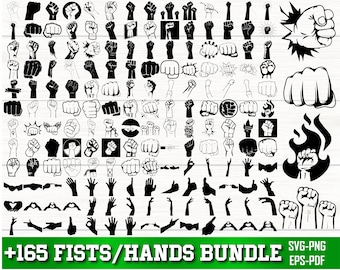Fist SVG Bundle, Fist PNG Bundle, Fist Clipart, Fist Silhouette, Fist SVG Cut Files for Cricut, Hand svg, Hands Sign Svg, Bump fist Svg