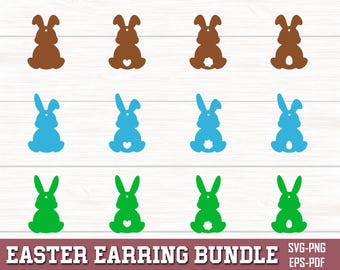 Easter earring SVG, Earrings SVG, Easter Egg Svg, Earring Template Svg, Bunny Earring Cutfile, Leather Earrings SVG, Easter Clipart