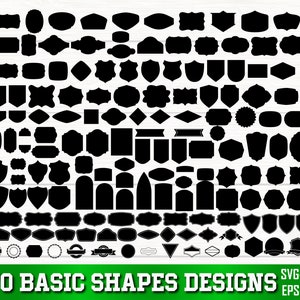 Basisvorm SVG bundel Vol 1, basisvorm PNG bundel, basisvorm clipart, tag SVG, banner SVG, geometrische basisvorm, naamplaatjes SVG