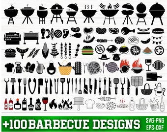 Barbecue SVG Bundle, Barbecue PNG Bundle, Barbecue Clipart, Grilling svg, Barbecue Silhouette, Barbecue SVG Cut Files for Cricut