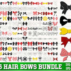 Pacchetto Svg fiocco per capelli, fiocco per capelli SVG, pacchetto PNG fiocco, modello fiocco in formato Svg, clipart fiocco, sagoma fiocco per capelli, file di taglio SVG fiocco per capelli per Cricut
