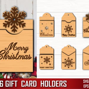 Pacchetto SVG porta carte regalo, Pacchetto SVG porta ornamenti, Scatola regalo svg, Porta carte regalo Svg, Porta regalo Glowforge di Natale Svg, Taglio laser