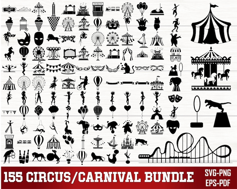 Circus SVG Bundle, Carnival PNG Bundle, Circus Clipart, Circus ...