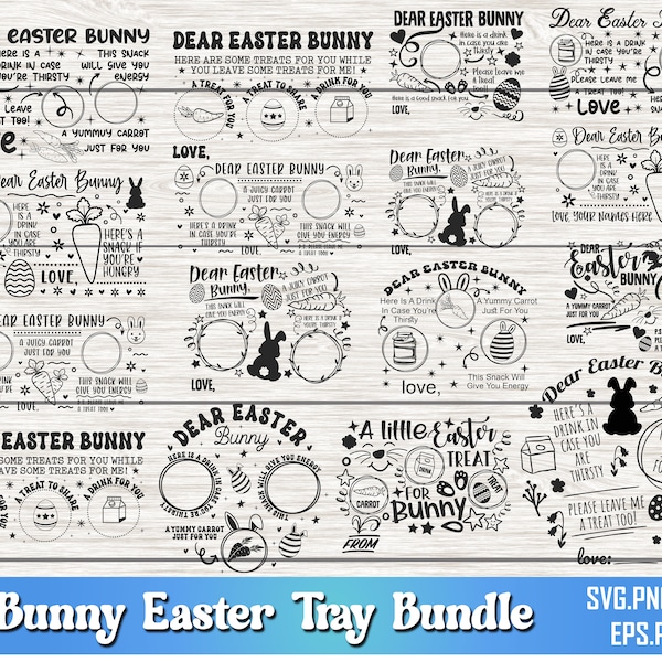 Easter Bunny Tray Svg, Easter Tray Svg, Dear Easter Cookie Tray Svg, Carrot Plate Svg, Bunny Plate Svg, Dear Easter Bunny, Easter Plate Svg