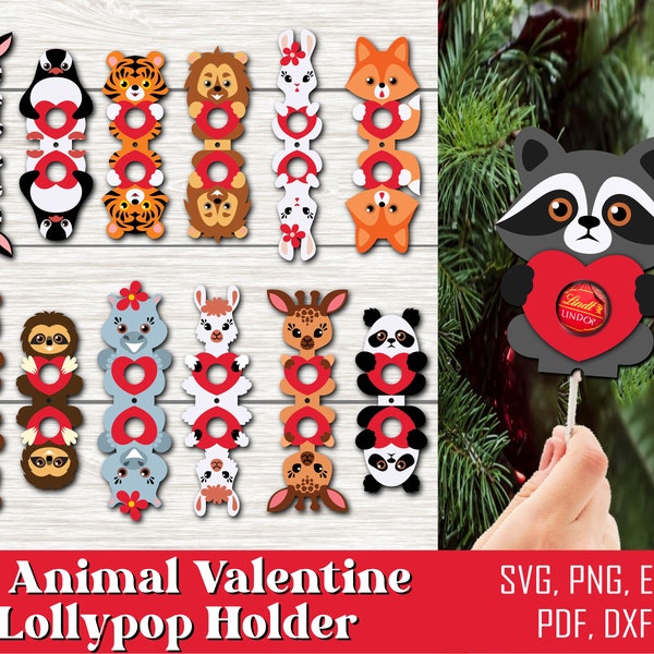 Animals Lollipop Holder svg, Animals Chocolate Holder svg, Christmas Lollipop Holder SVG, Valentine Lollipop Holder Svg, Candy Holder SVG