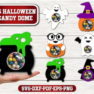 Halloween Candy Dome Svg Bundel, Chocolade Houder Svg, Snoep Houder Svg, Halloween Snoep Houder svg, Gelaagde Halloween papier ambachtelijke